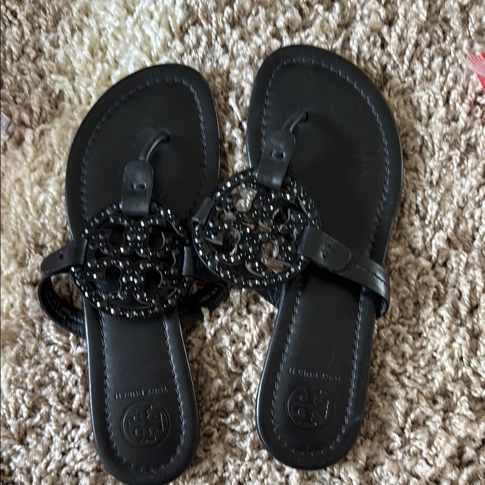 Tory Burch Black Leather Sandals